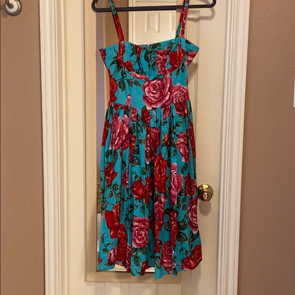 Bernie Dexter RARE Paris in Turquoise Rose MEDIUM